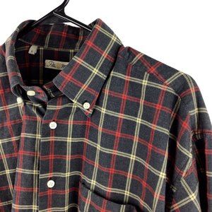 PETER MILLAR Flannel Men's L Gray Plaid Check L/S